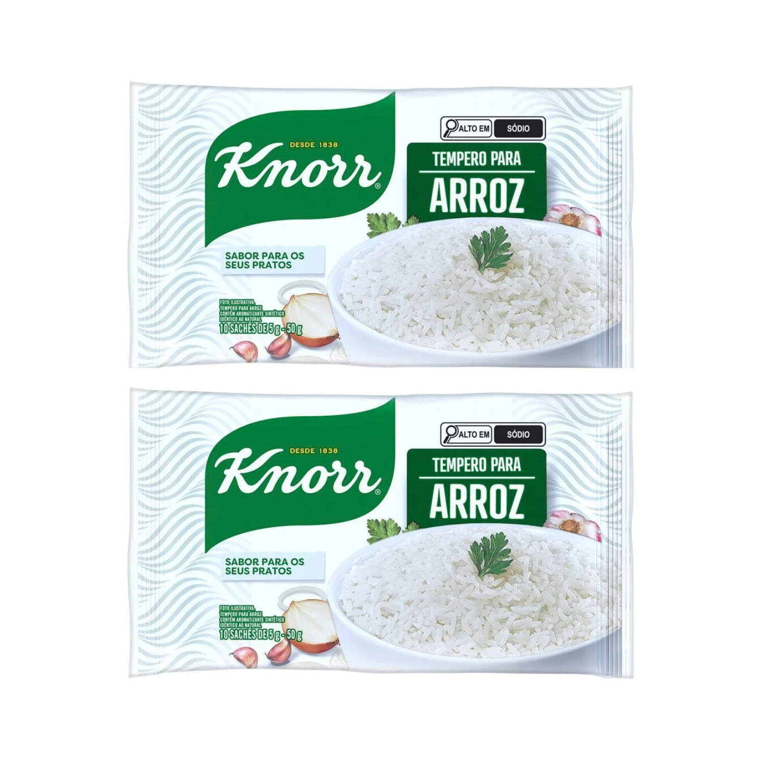 Knorr Tempero Meu Arroz Alho/Cebola (6 sachês de 8g | 2x50g)